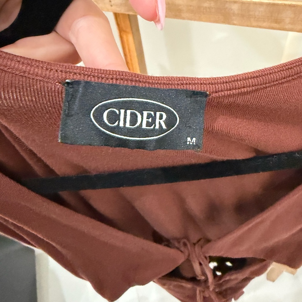 Cider Chocolate Brown Ruched Mini Dress - Picture 4 of 4
